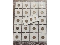 All 50 centime coins from 1898 to 1920