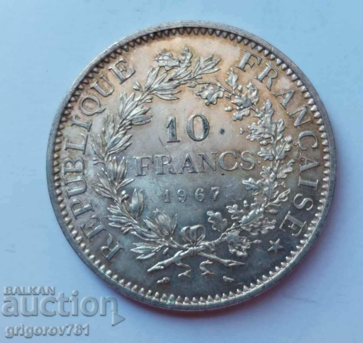 Ασημένιο 10 φράγκα Γαλλία 1967 - ασημένιο νόμισμα # 16