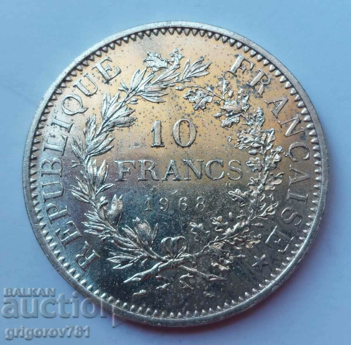 Ασημένιο 10 φράγκα Γαλλία 1968 - ασημένιο νόμισμα # 18