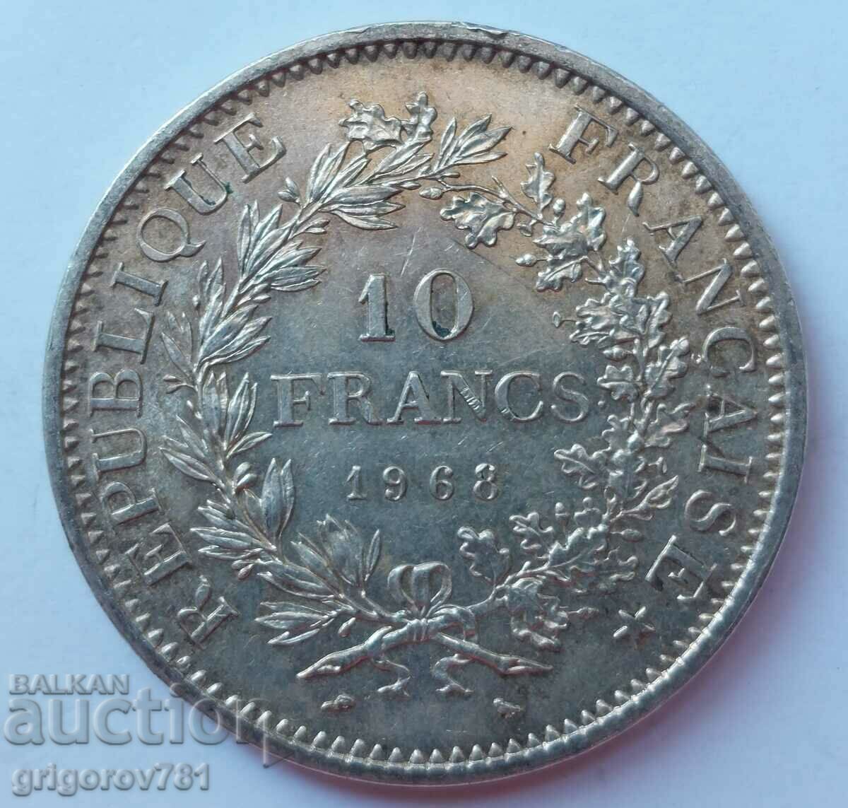 10 francs silver France 1968 - silver coin # 21