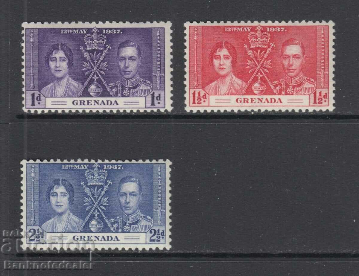 Grenada 1937 GVI încoronare set de 3 timbre SG149-151 MH