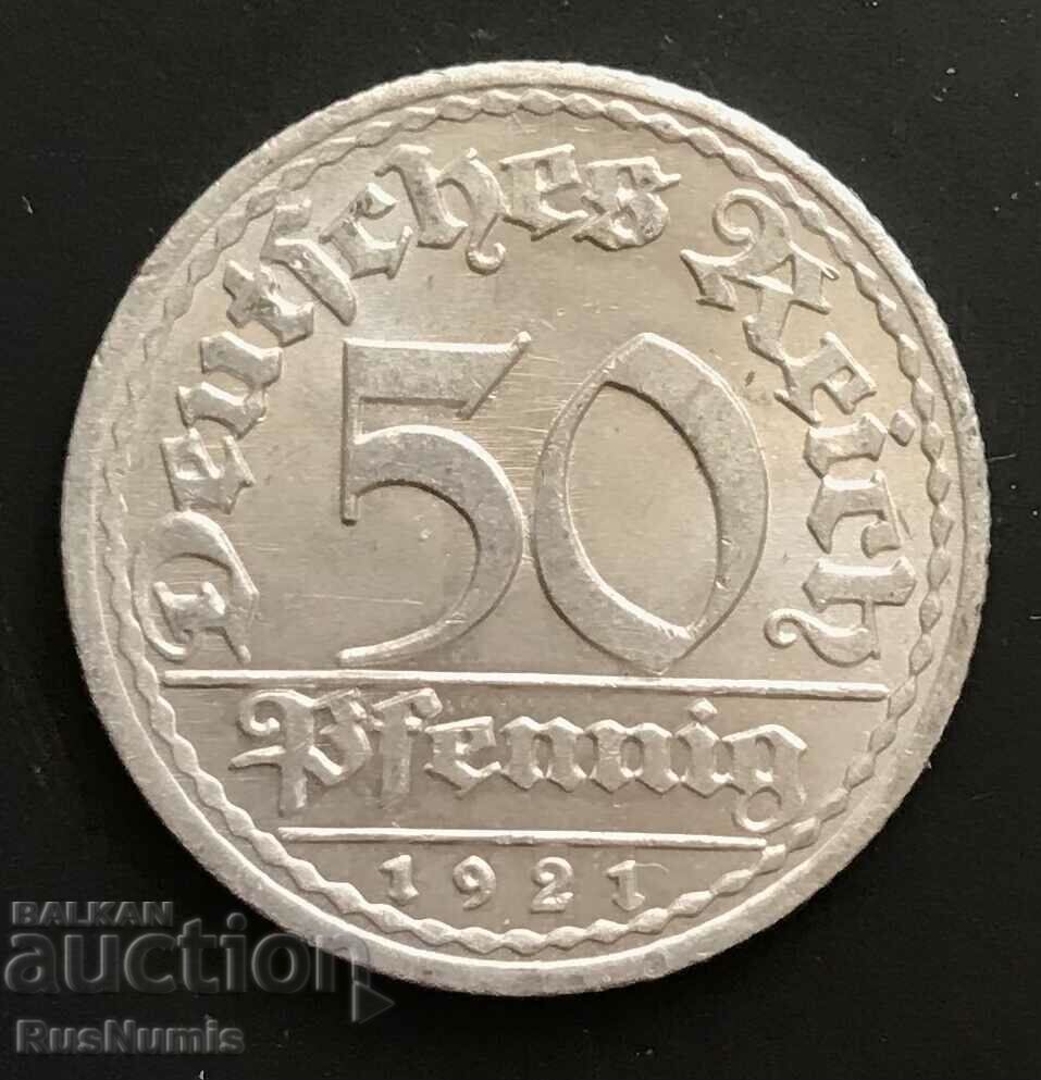 Γερμανία. Βαϊμάρη. 50 pfennig 1921 (Α).
