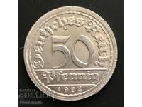 Germany. Weimar. 50 pfennig 1922 (G).