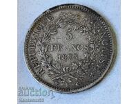Франция 5 франка 1873 К, сребро.