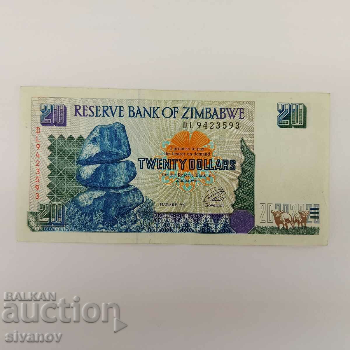 Zimbabwe $ 20 1997 # 3916