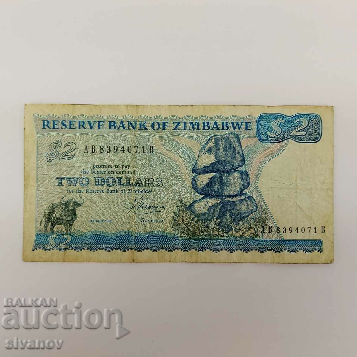 Zimbabwe 2 USD 1983 # 3917