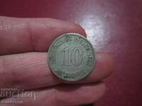 1898 Germania 10 pfennig scrisoare - E -