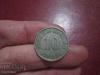1911 год Германия 10 пфенинга буква -  J -