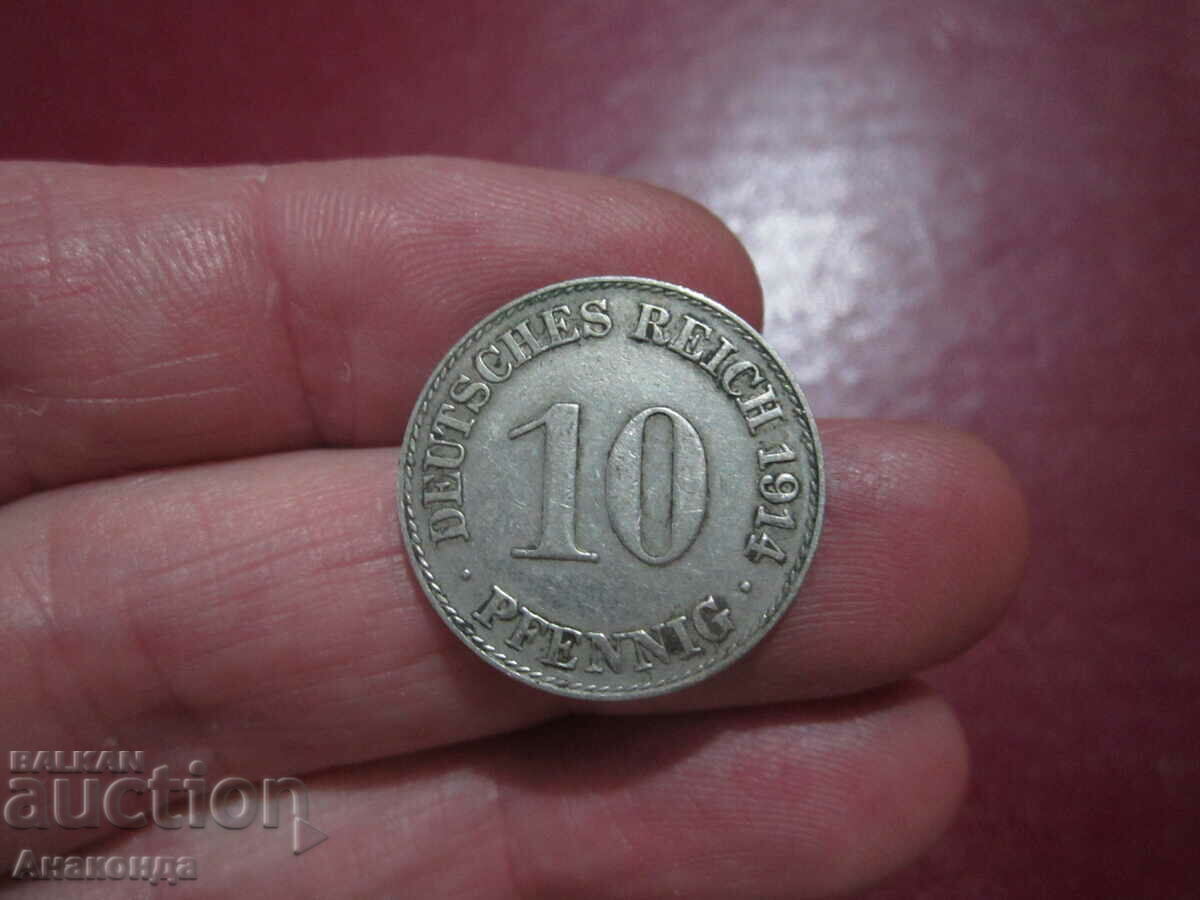 1914 Germany 10 pfennig letter - D -