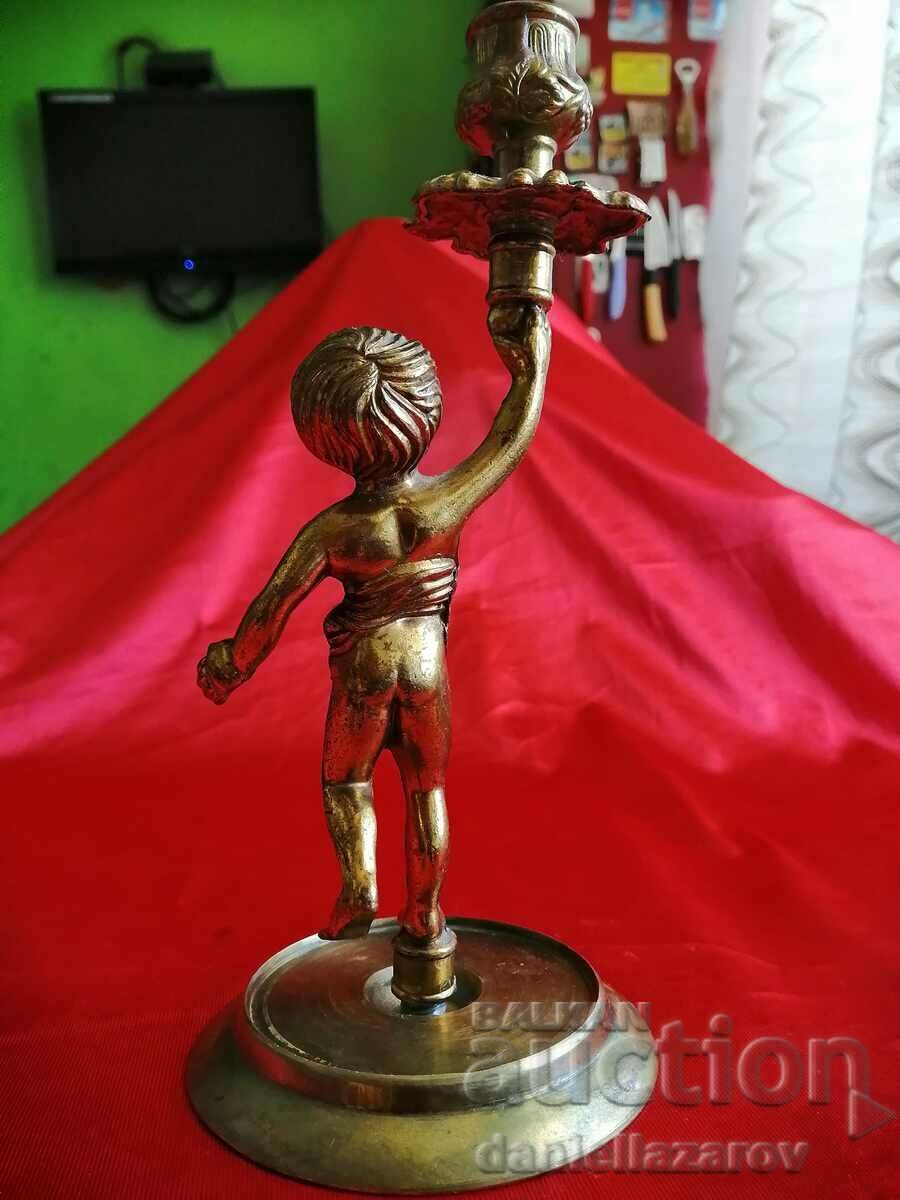 Bronze Baroque Candlestick Boy with price 65.00 BGN | € 33.23 Bronze Baroque Candlestick Boy with price 65.00 BGN | € 33.23