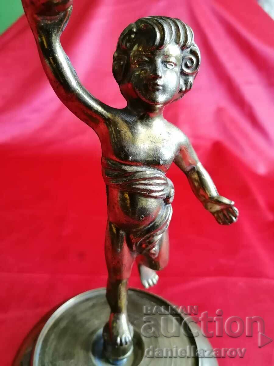 Auction Bronze Baroque Candlestick Boy Auction Bronze Baroque Candlestick Boy