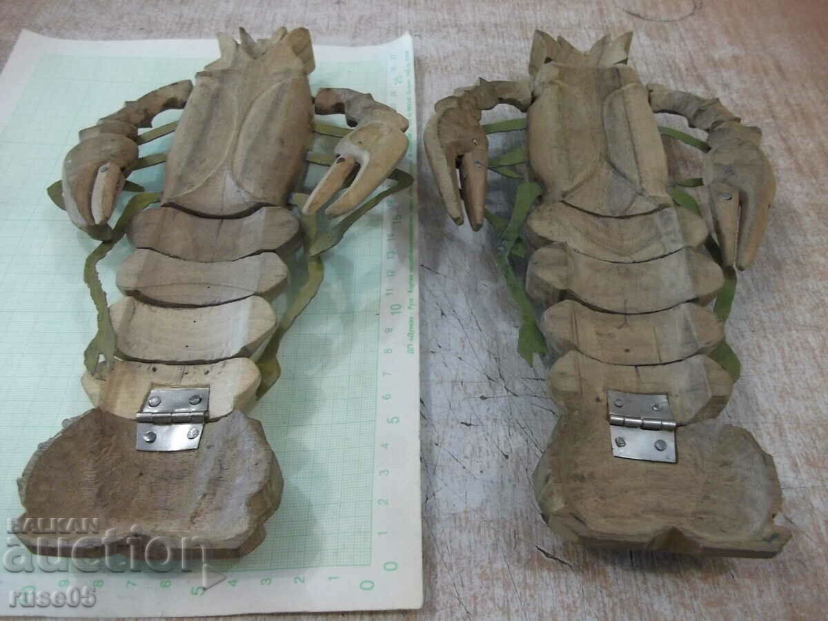 Lot of 2 pcs. wooden crabs - 5