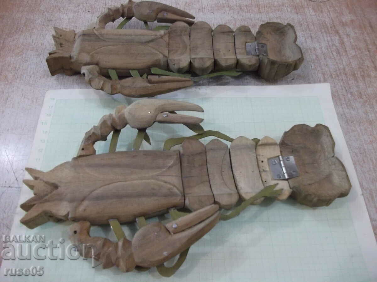 Lot of 2 pcs. wooden crabs - 7