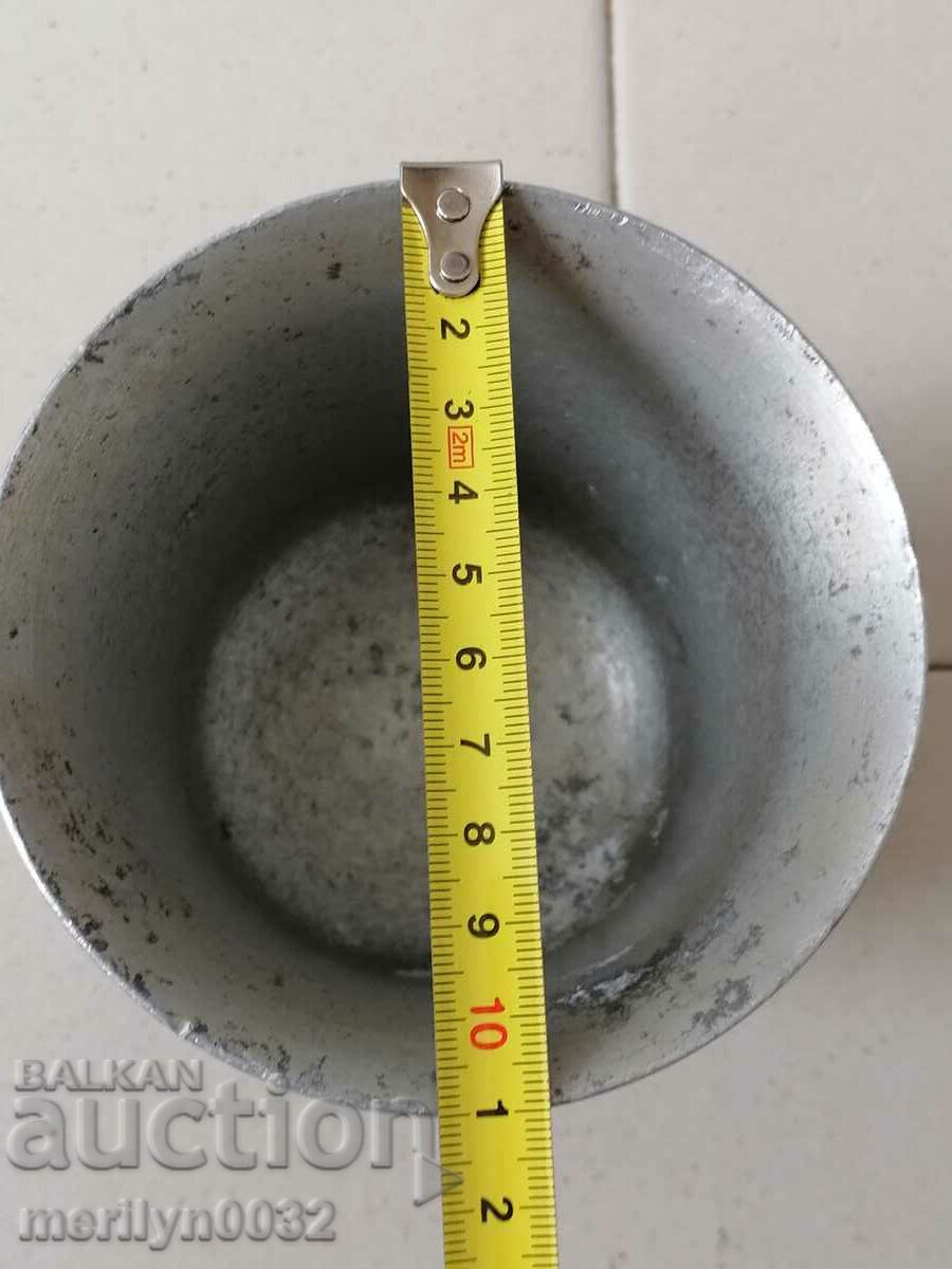 Old aluminum mortar, hammer, mortar - 5 Old aluminum mortar, hammer, mortar - 5