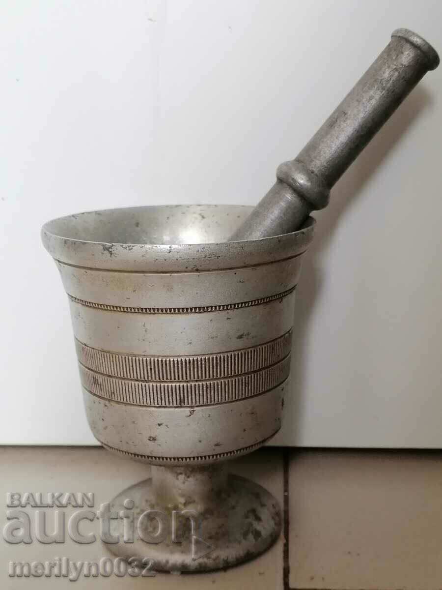 Old aluminum mortar, hammer, mortar - 7 Old aluminum mortar, hammer, mortar - 7