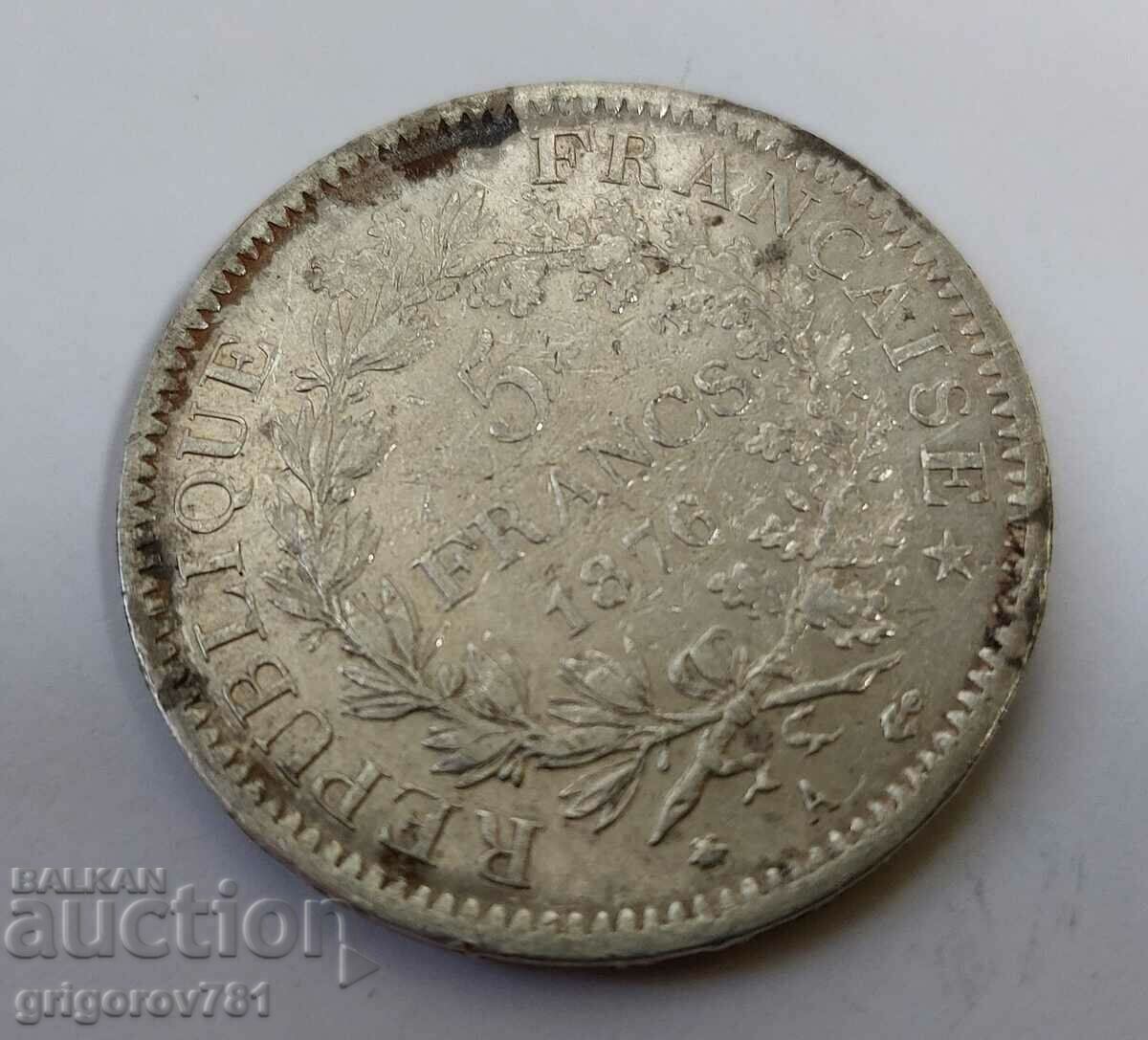 Δημοπρασία Ασημένιο 5 φράγκα Γαλλία 1876 Α - ασημένιο νόμισμα # 29