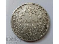 5 франка сребро Франция 1874 K  - сребърна монета #30