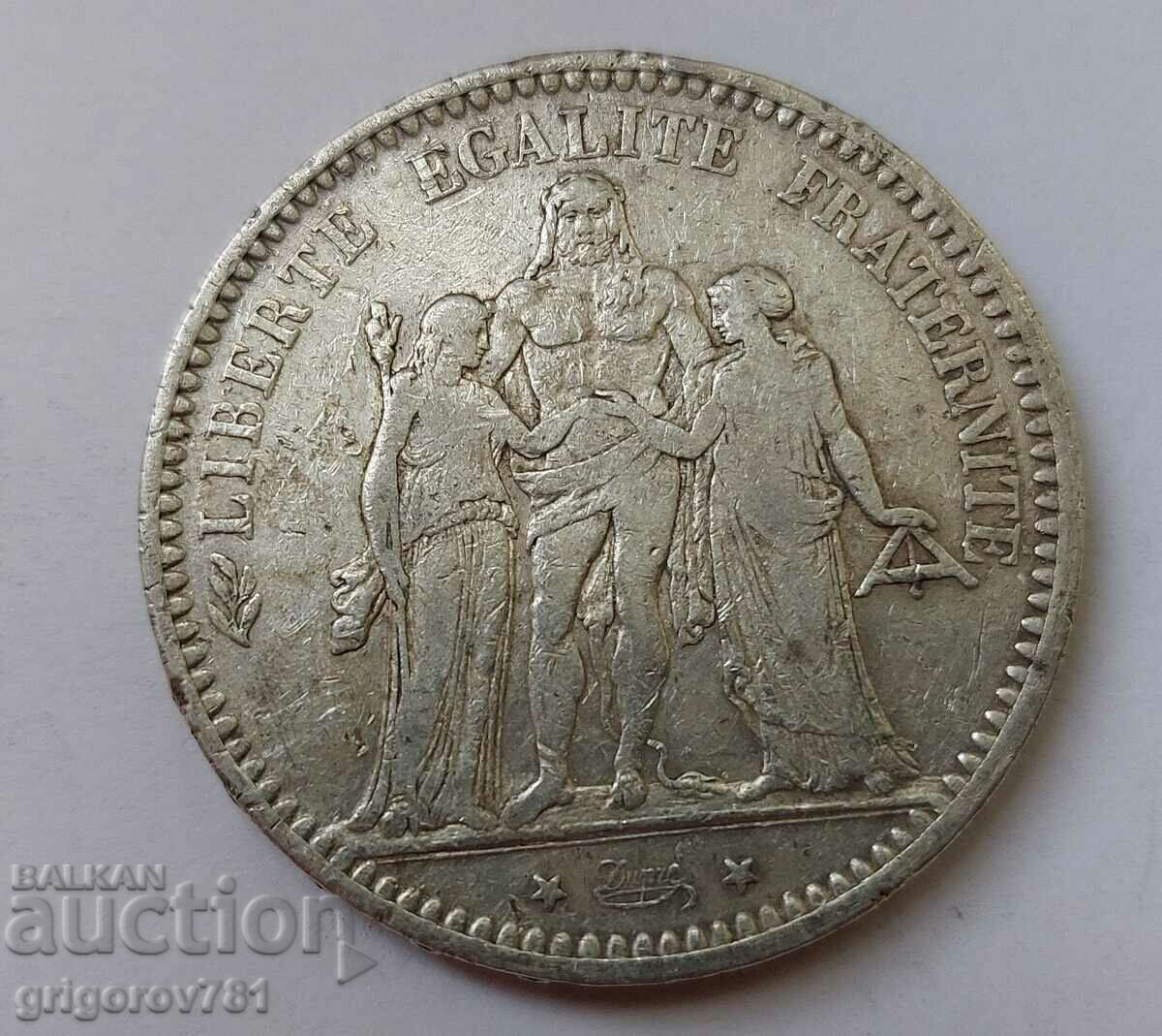 Ασημένιο 5 φράγκα Γαλλία 1873 Α - ασημένιο νόμισμα # 31 με τιμή € 34.26 | 67.01 BGN