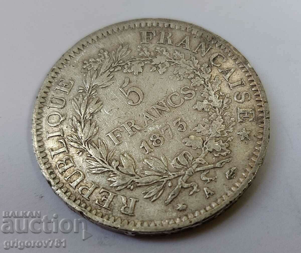 Δημοπρασία Ασημένιο 5 φράγκα Γαλλία 1873 Α - ασημένιο νόμισμα # 31