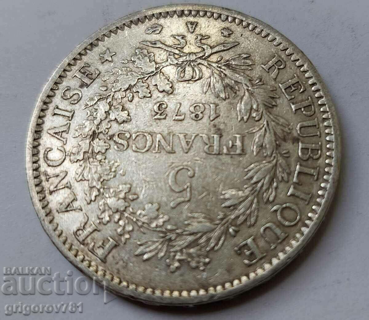 Ασημένιο 5 φράγκα Γαλλία 1873 Α - ασημένιο νόμισμα # 32 - 5