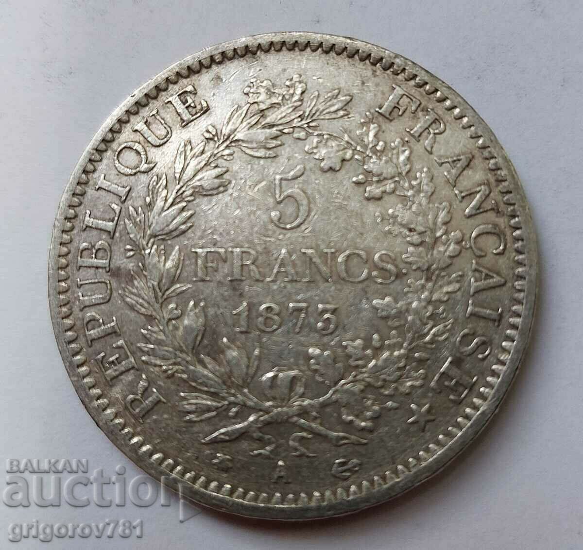 Ασημένιο 5 φράγκα Γαλλία 1873 Α - ασημένιο νόμισμα # 32