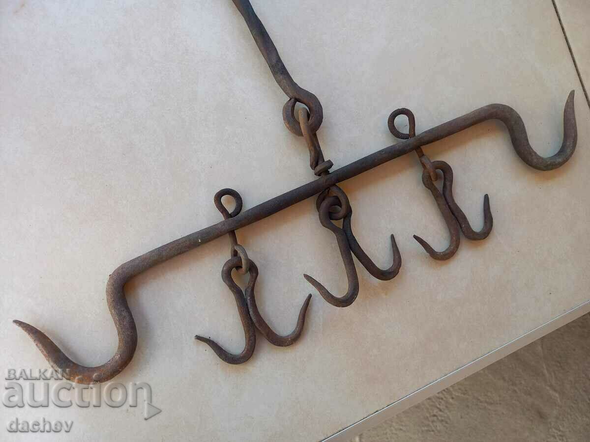 Old wrought butcher hook hooks hook drane wrought iron with price 65.00 BGN | € 33.23