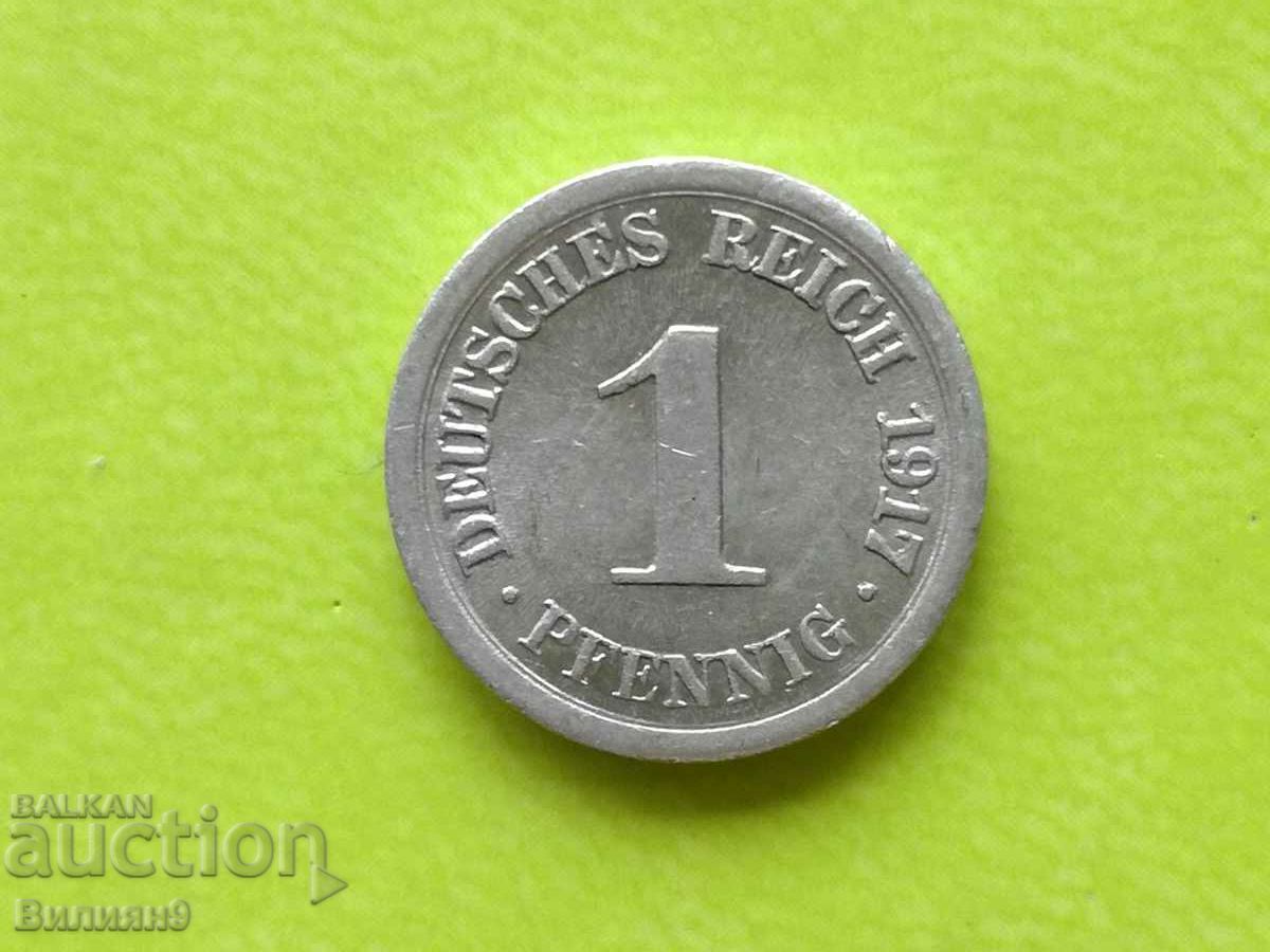 1 pfennig 1917 '' A '' Germania