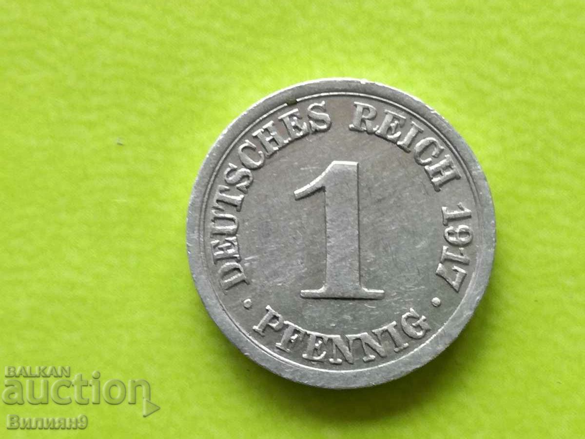 1 pfennig 1917 '' G '' Germania