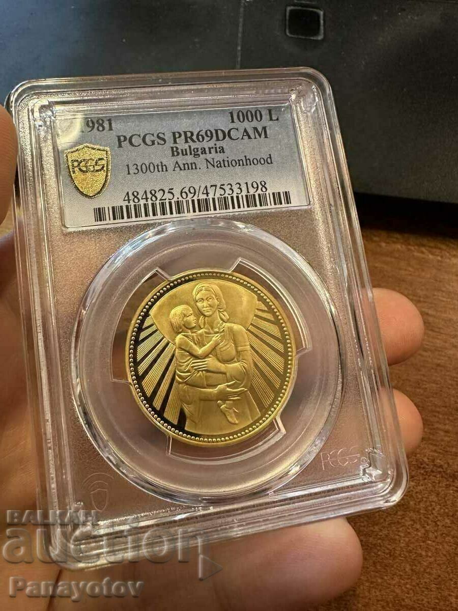 Доставка на 1000 ЛЕВА МАЙКА С ДЕТЕ 1981 Г. ЗЛАТО NGC PCGS МОНЕТА БЪЛГАРИ