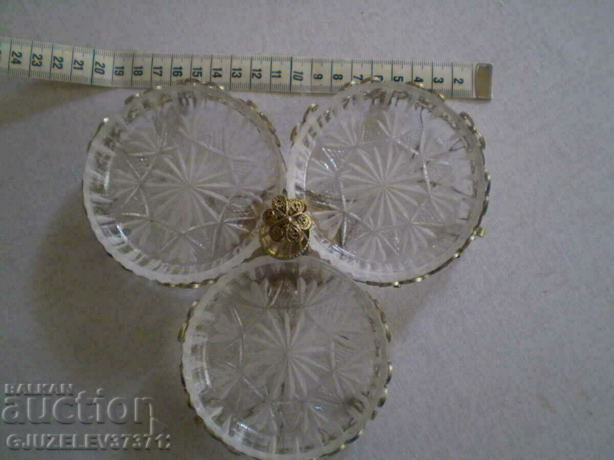 Auction metal with crystal fruit bowl for Turkish delight nuts Auction metal with crystal fruit bowl for Turkish delight nuts