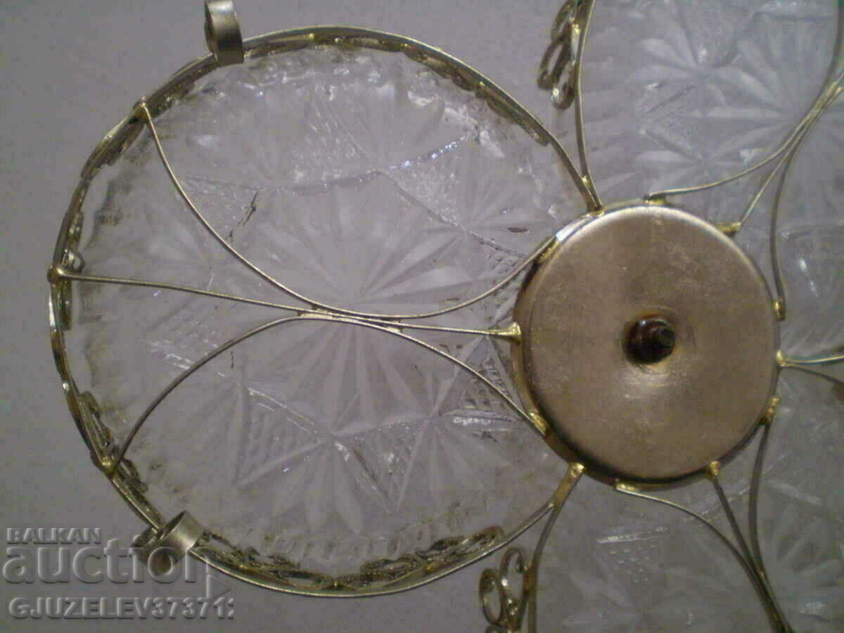 Delivery of metal with crystal fruit bowl for Turkish delight nuts Delivery of metal with crystal fruit bowl for Turkish delight nuts