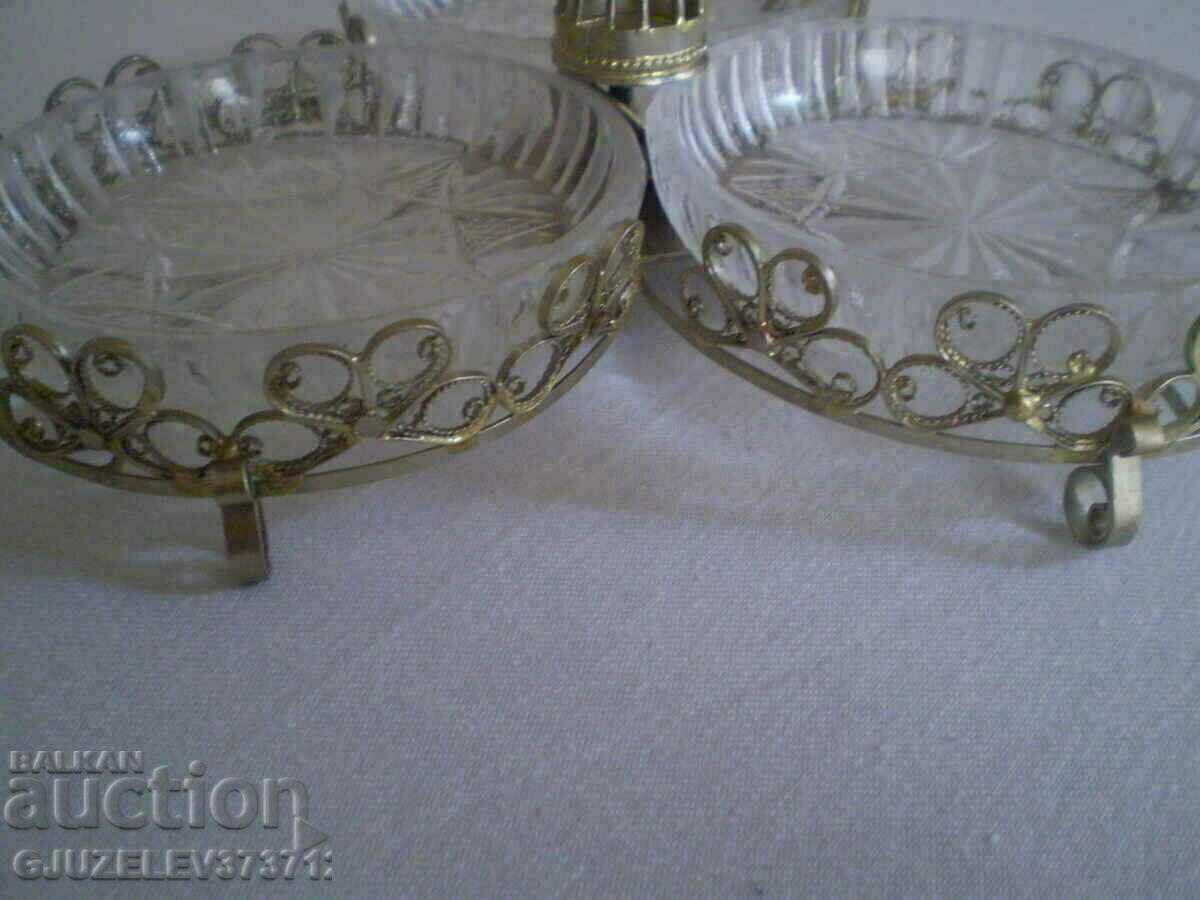 metal with crystal fruit bowl for Turkish delight nuts - 6 metal with crystal fruit bowl for Turkish delight nuts - 6