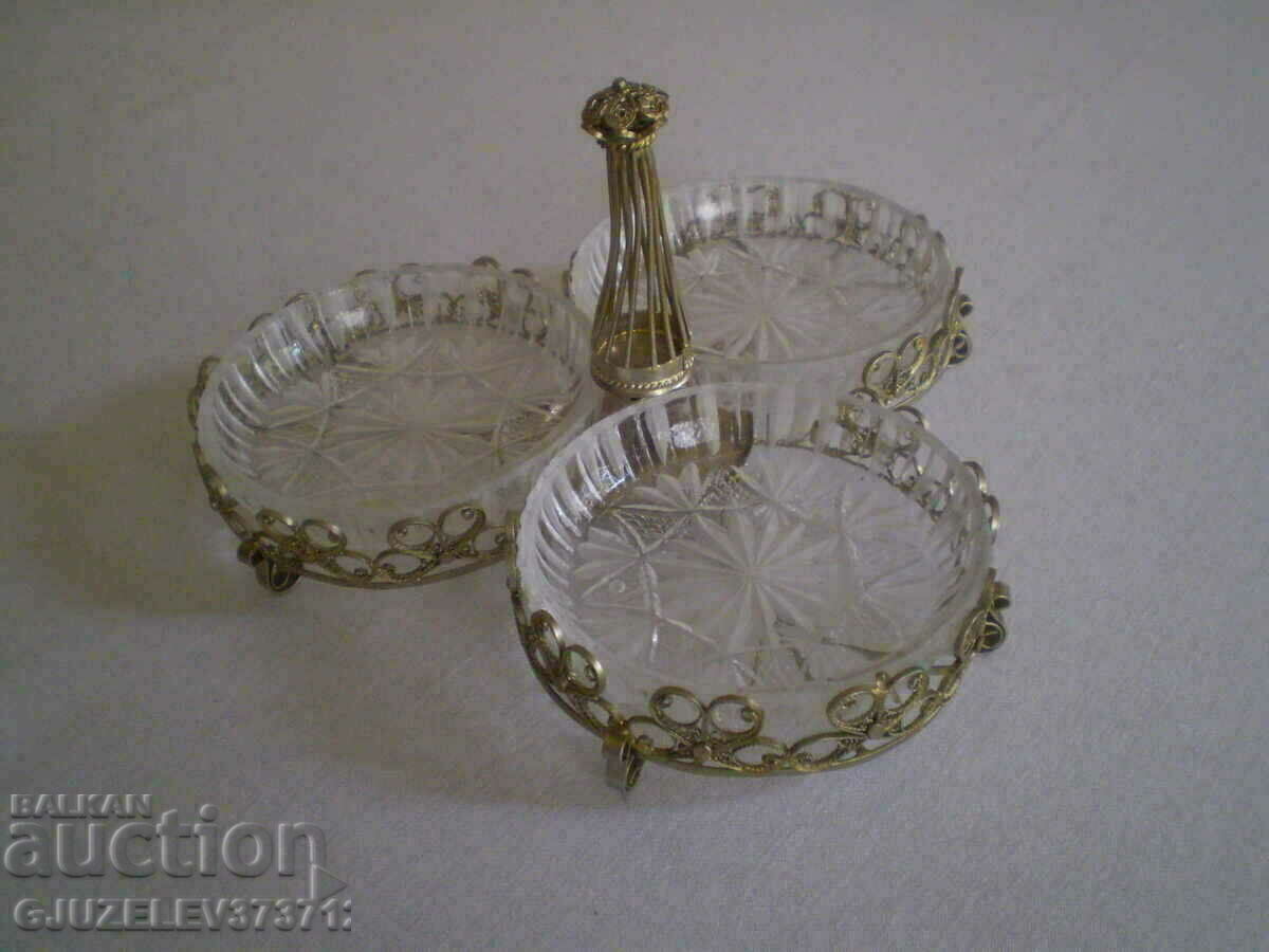 metal with crystal fruit bowl for Turkish delight nuts - 7 metal with crystal fruit bowl for Turkish delight nuts - 7