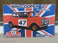 Метална табела кола Mini Cooper Мини Купър Рали Монте Карло