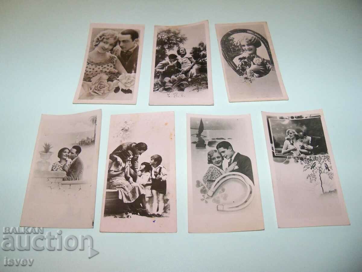 Lot de 7 felicitări romantice mici din 1941. - 6 Lot de 7 felicitări romantice mici din 1941. - 6