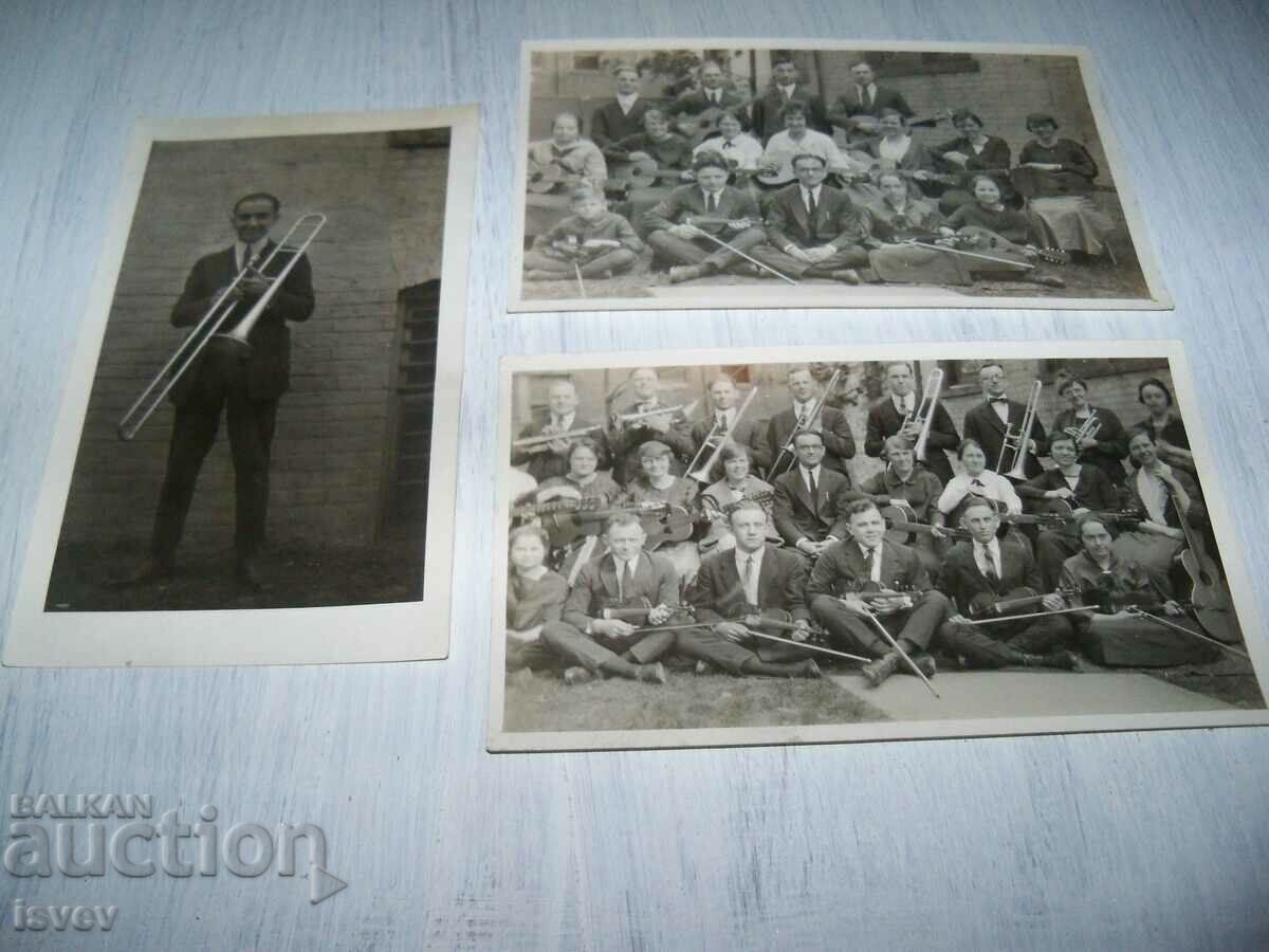 3 φωτογραφίες της Ορχήστρας της Βιβλικής Σχολής Μπέθελ στις ΗΠΑ 1923.