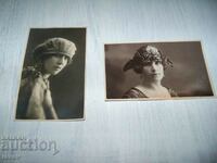 Δύο όμορφες φωτογραφικές κάρτες, γυναικεία πορτρέτα από το 1922.