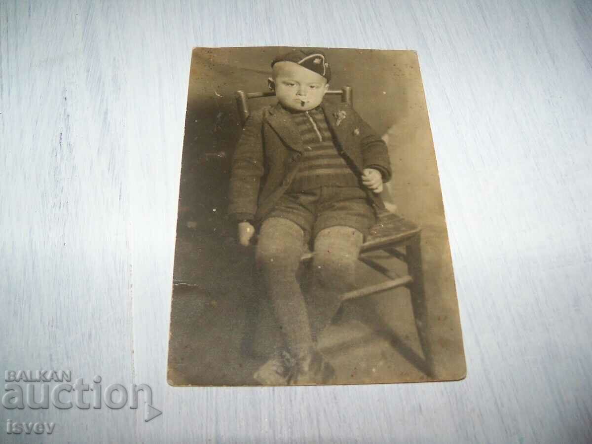 Old photo card, child with cigarette with price 10.00 BGN | € 5.11 Old photo card, child with cigarette with price 10.00 BGN | € 5.11