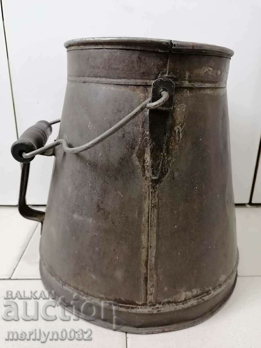 Auction Bucket measure for brandy gum jug metal container bucket Auction Bucket measure for brandy gum jug metal container bucket