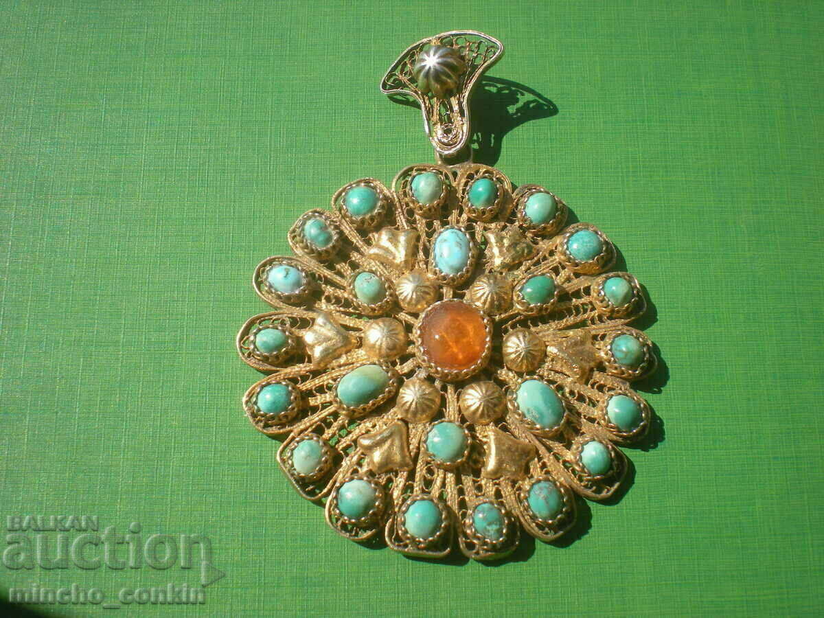 Revival jewelry silver mercury gilding turquoise amber Revival jewelry silver mercury gilding turquoise amber