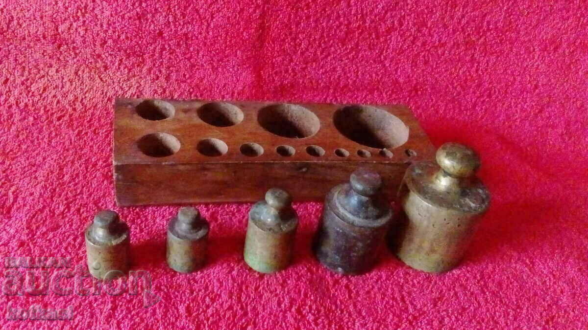Lot Old bronze metal weights for scale markings