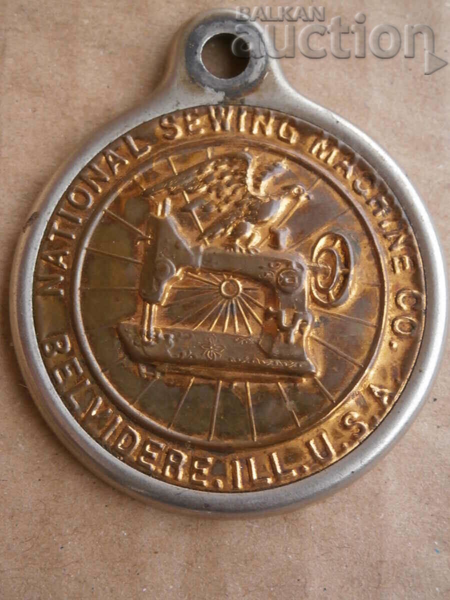 Old plate from a sewing machine USA emblem with price 25.00 BGN | € 12.78 Old plate from a sewing machine USA emblem with price 25.00 BGN | € 12.78