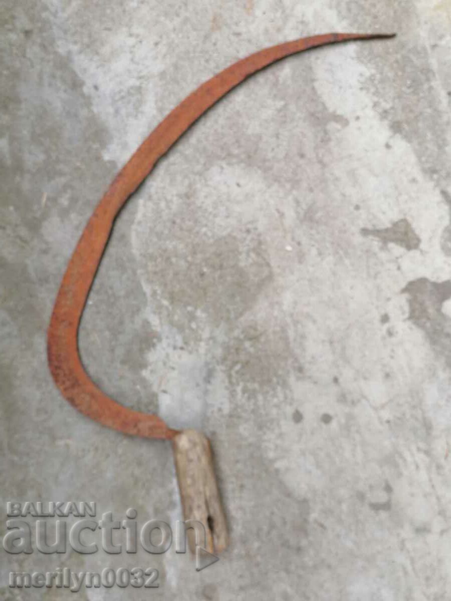 Old sickle, blade, wrought iron with price 32.00 BGN | € 16.36 Old sickle, blade, wrought iron with price 32.00 BGN | € 16.36