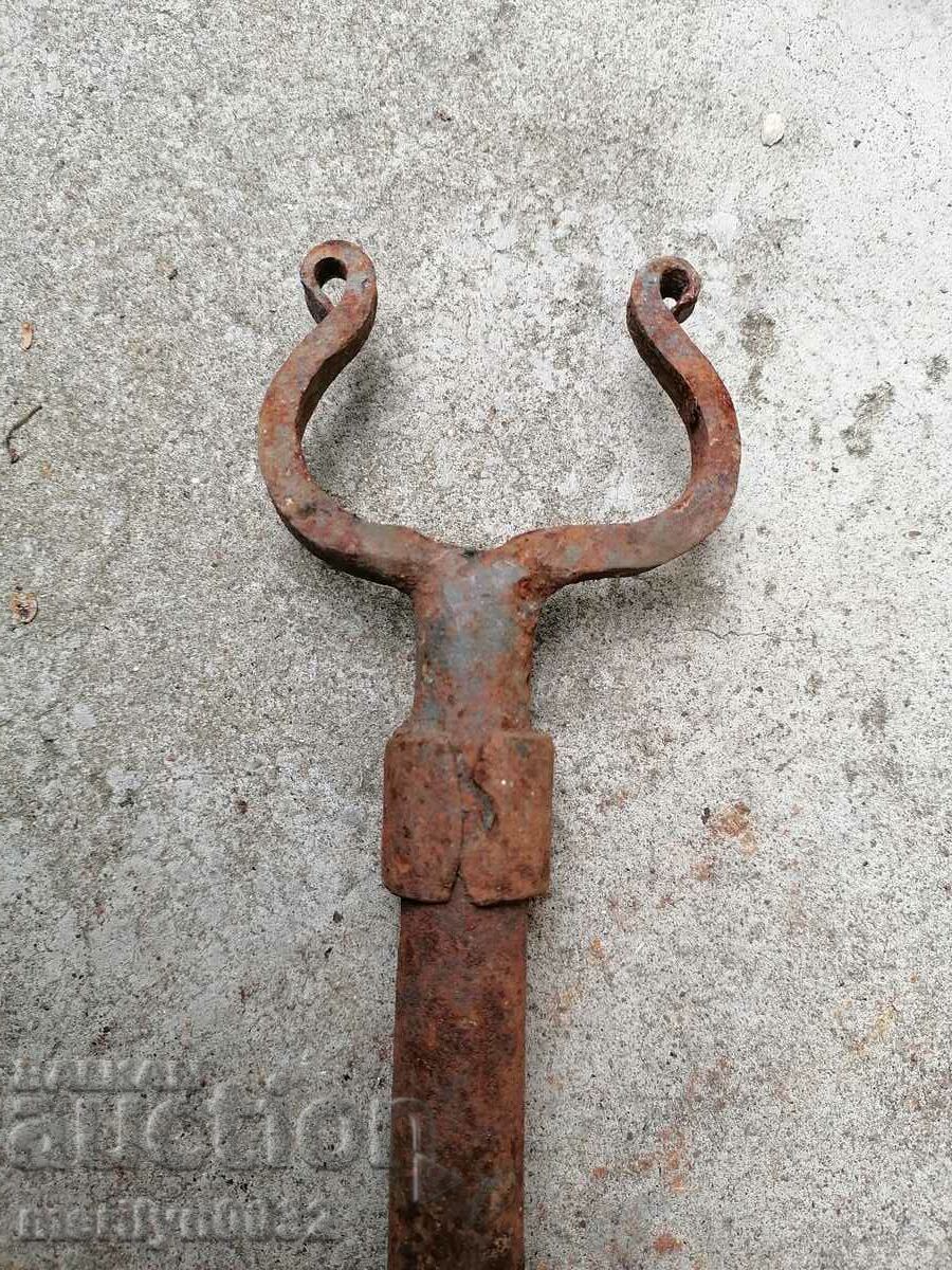Hand-forged wedge from ox yoke, wrought iron, ok - 5 Hand-forged wedge from ox yoke, wrought iron, ok - 5