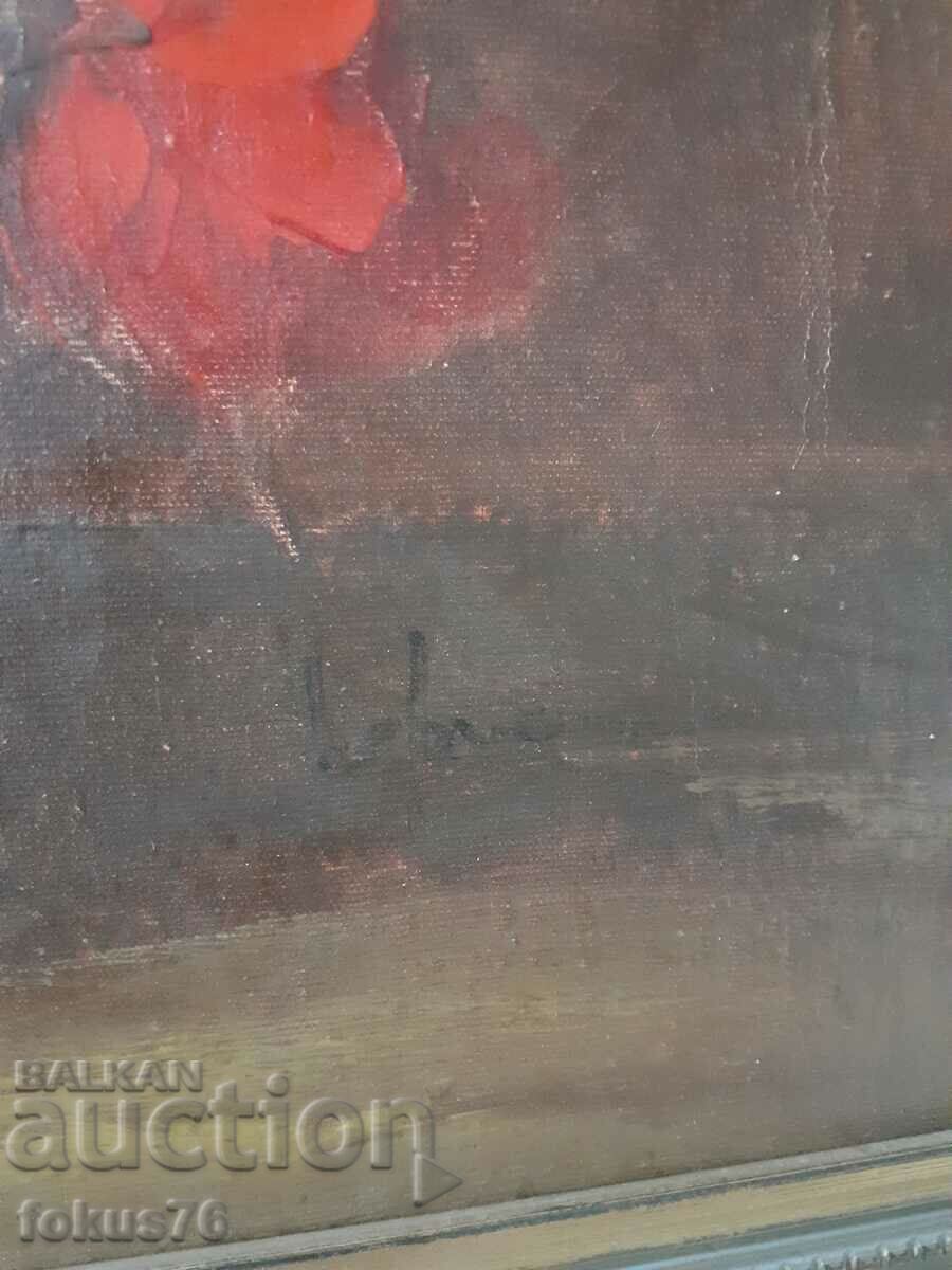 Large master oil painting on canvas signature and frame with price 195.00 BGN | € 99.70 Large master oil painting on canvas signature and frame with price 195.00 BGN | € 99.70