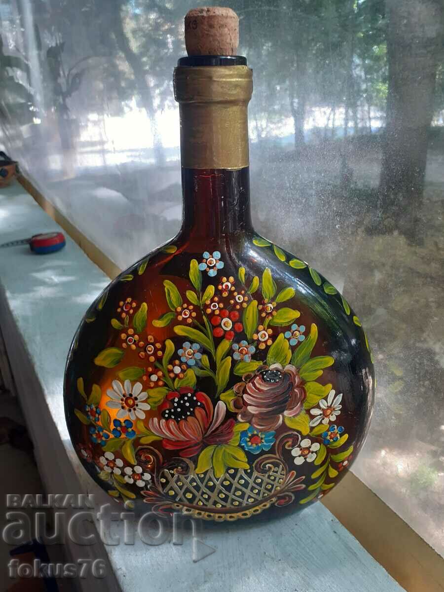 Hand-painted goyama glass bottle cup spider