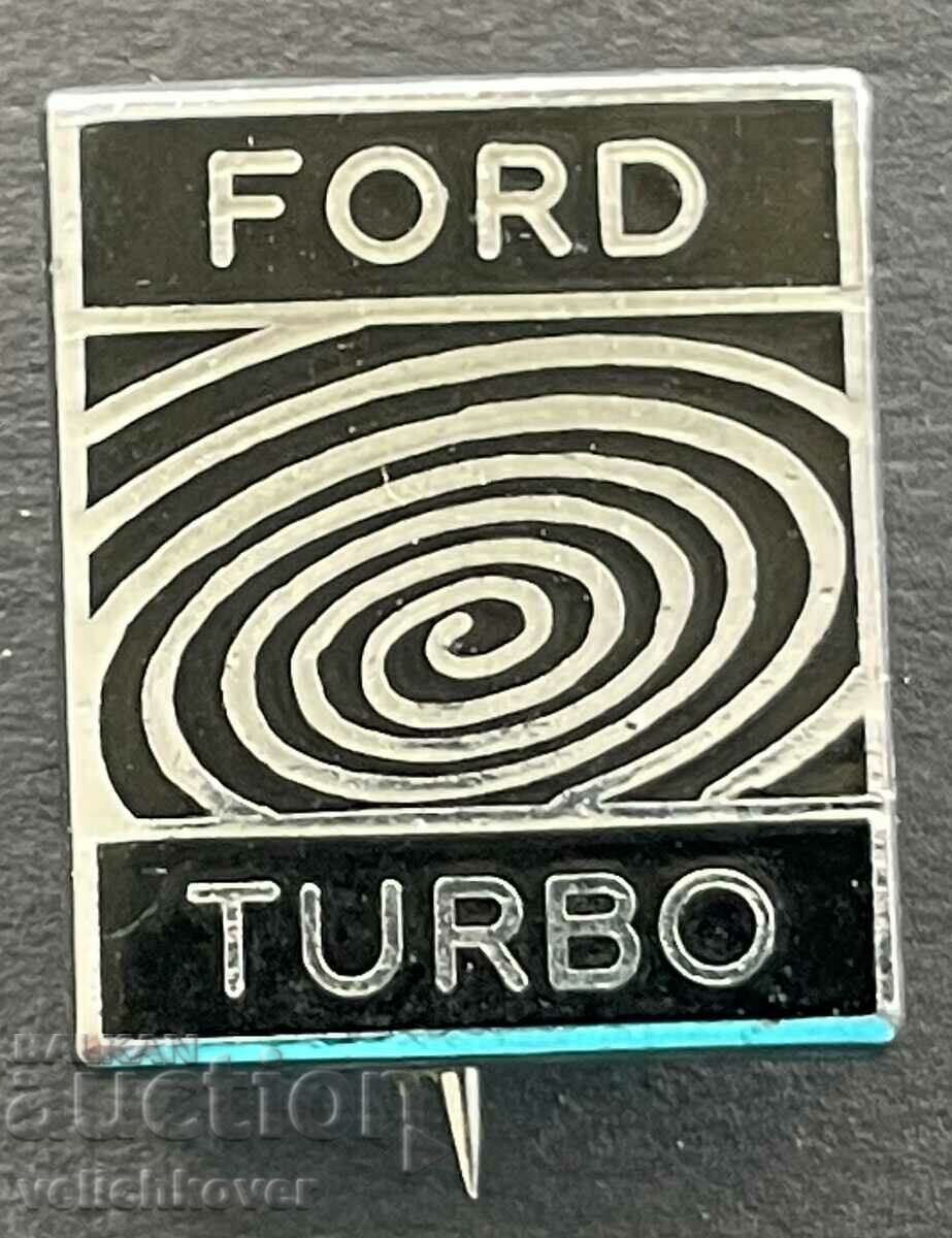 32544 UK sign car Ford Turbo enamel 60s