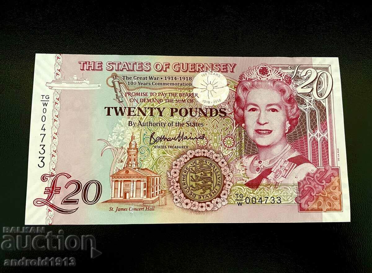 GUARNS - 20 PUNDS 2018, R-63, UNC, JUBILEE + μπόνους GUARNS - 20 PUNDS 2018, R-63, UNC, JUBILEE + μπόνους
