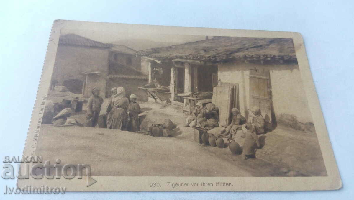 Postcard Zigeuner vor Ihren Hutten