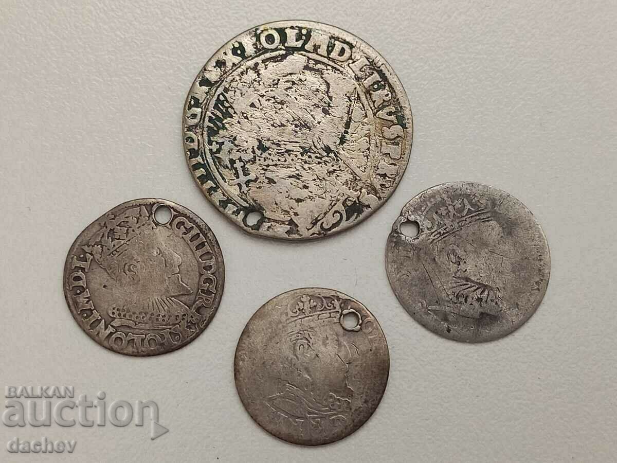 lot 4 Rare Silver Coins Zloty Sigismund 1594 1601 1624 with price 60.00 BGN | € 30.68 lot 4 Rare Silver Coins Zloty Sigismund 1594 1601 1624 with price 60.00 BGN | € 30.68
